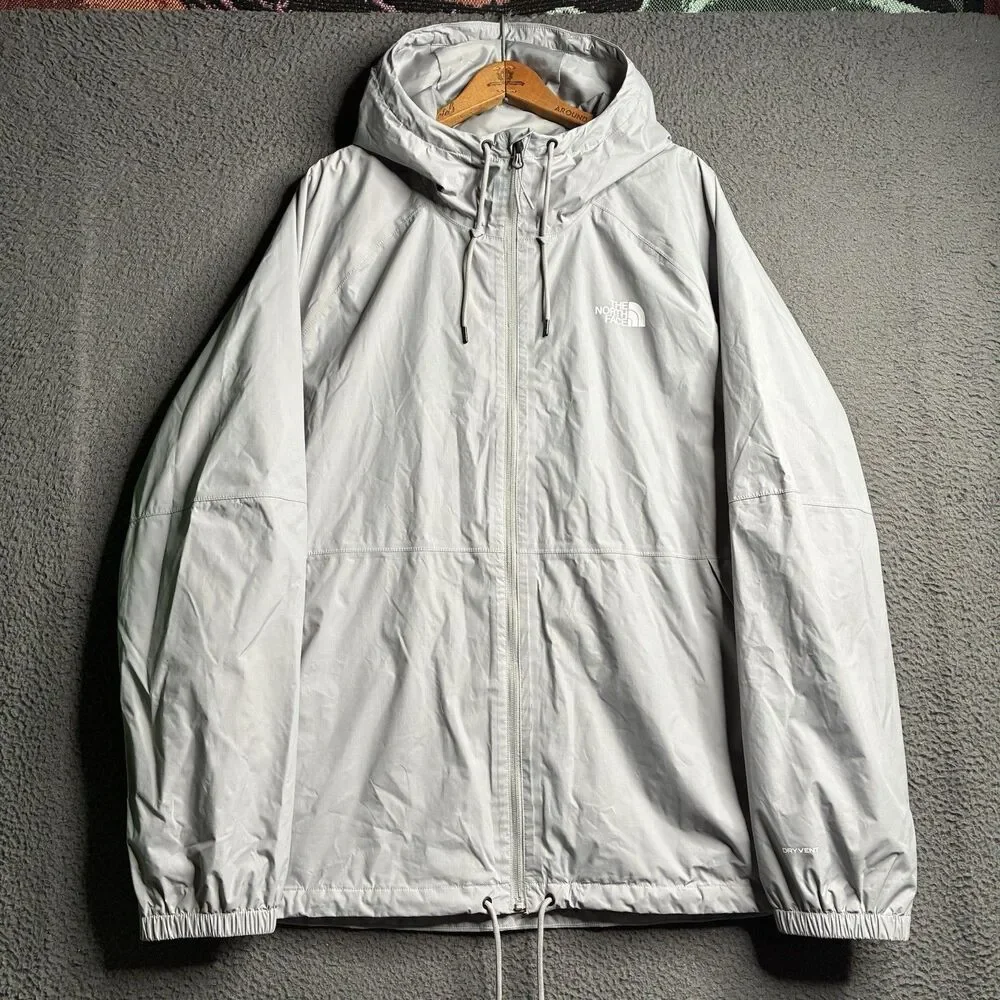Mens 2XL The North Face Antora Rain Hoodie Jacket Meld Grey Dryvent Full-Zip